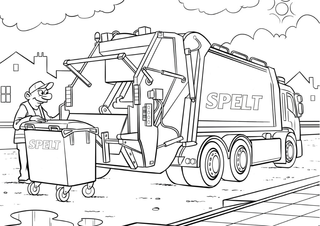Naast het werk - kleurplaat
